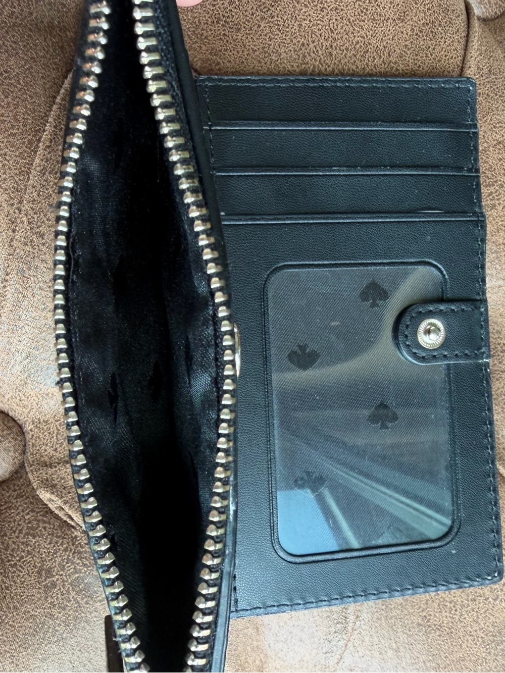 kate spade Black Pebbled Leather Zip Card & Key Holder - Picture 4 of 4